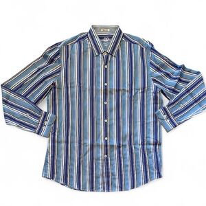 Bugatchi Men's Multicolor Striped Long Sleeve Button Down Shirt NWOT
